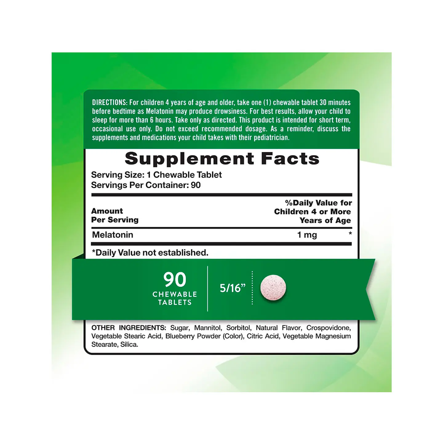 Melatonina para niños de 1 mg, sabor a uva -  90 tabletas masticables (PARA IMPORTAR) 2