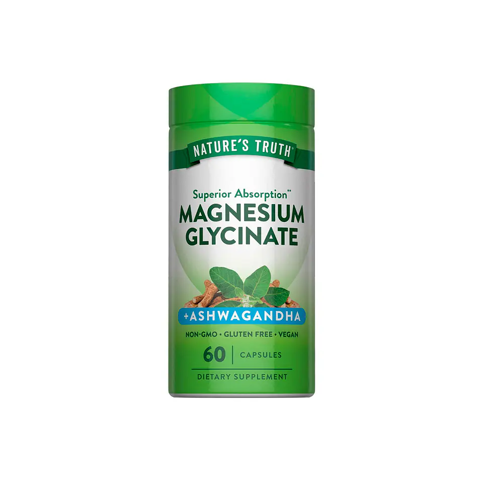 Glicinato de magnesio + Ashwagandha - 60 cápsulas (PARA IMPORTAR) 1