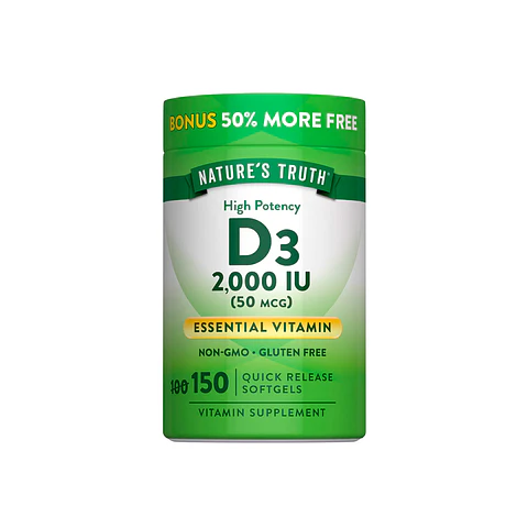 Vitamina D3, 2000 IU - 150 cápsulas blandas (PARA IMPORTAR)