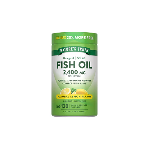 Fish Oil, 2 400 mg por servicio, 120 cápsulas blandas, sabor limón (PARA IMPORTAR)