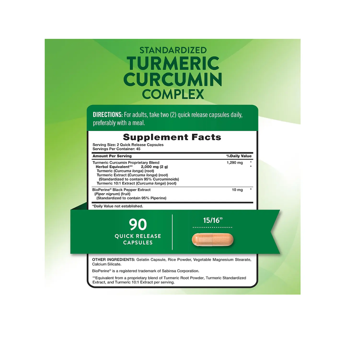 Curcumina Complex, 2000 mg por servicio - 90 cápsulas (PARA IMPORTAR) 2