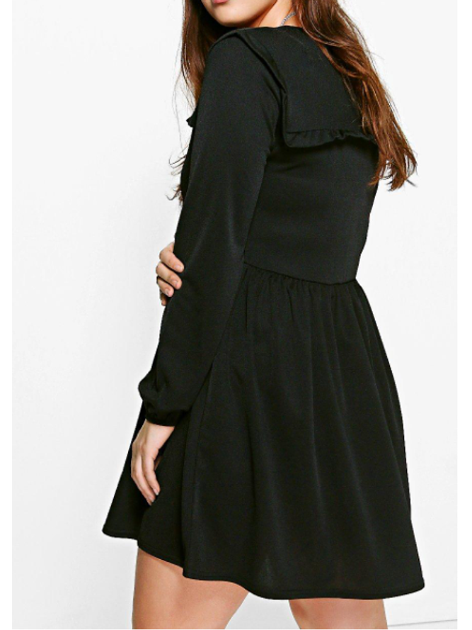 Vestido Manga Larga Cintura Elasticada 3