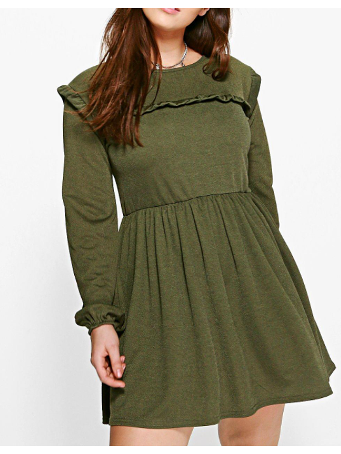 Vestido Manga Larga Cintura Elasticada 3