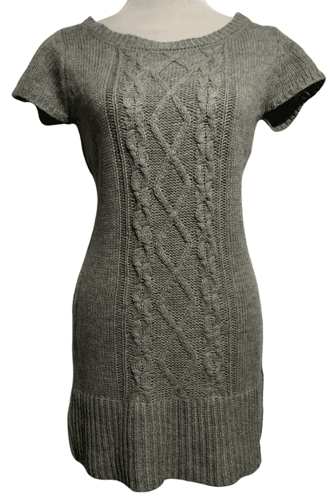 Mini Vestido Lana Gris