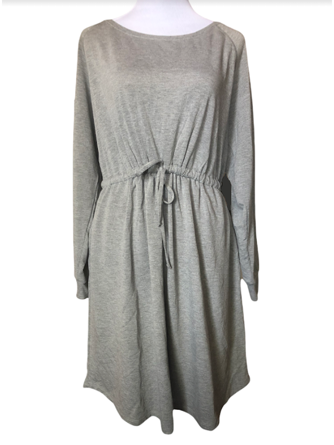 Vestido Manga Larga Cintura Elasticada Plus Size 1