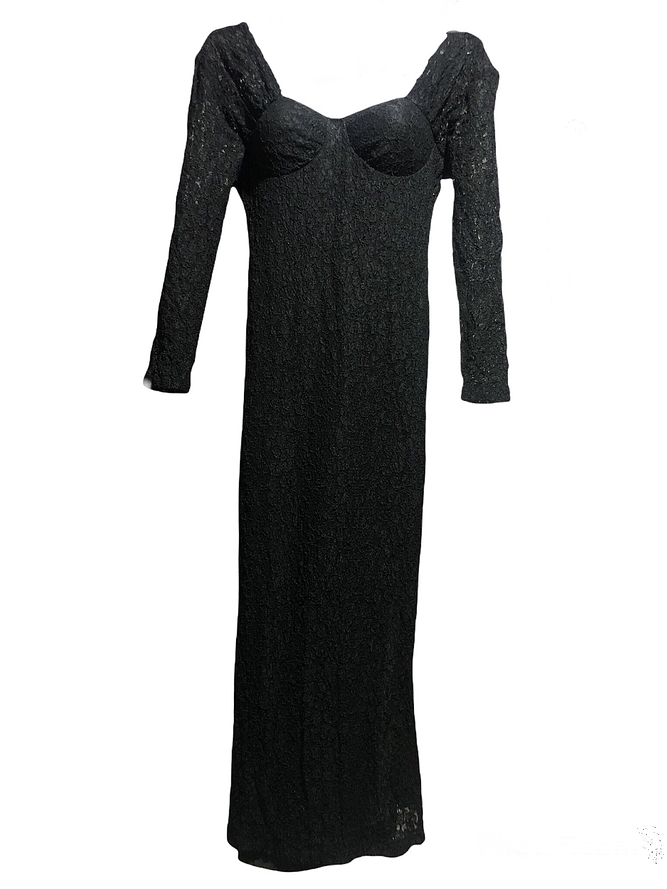 Vestido Fiesta Encaje Negro 1