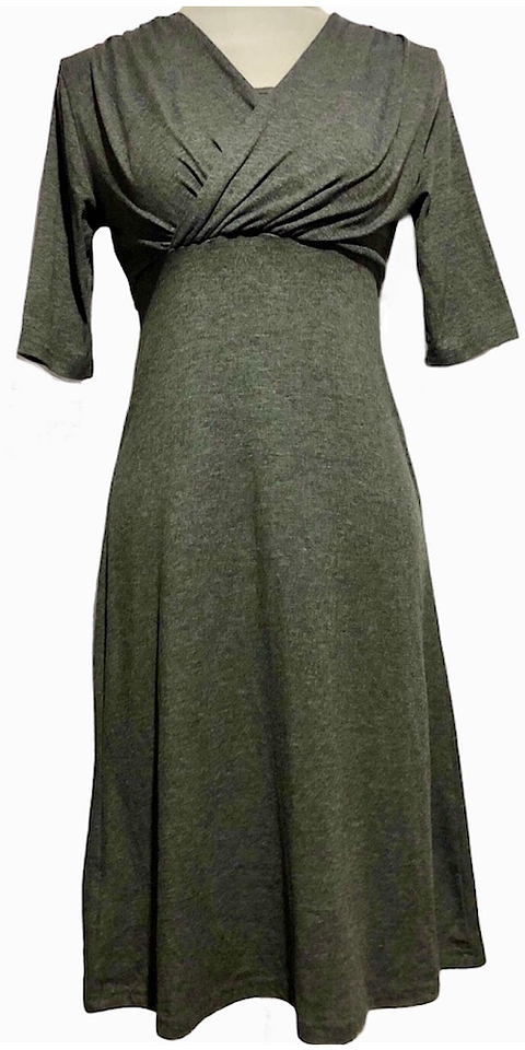 Vestido Gris Elasticado Doble Tela Busto