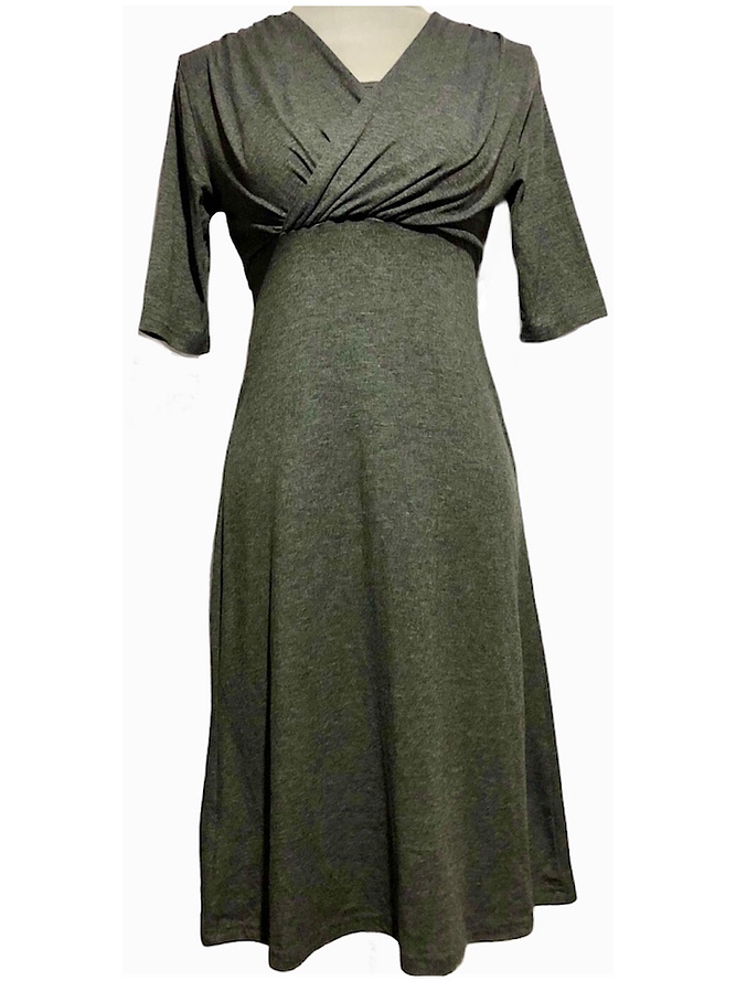 Vestido Gris Elasticado Doble Tela Busto 1