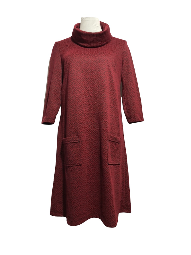 Vestido Cuello Estampado Bolsillos 1