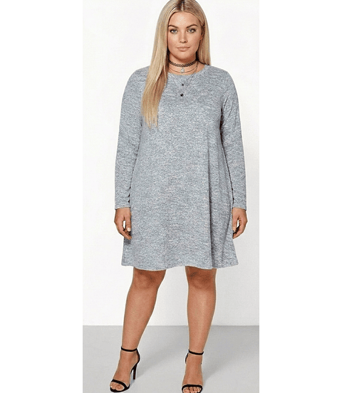 Vestido Estilo Sweater Color Gris