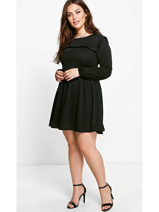 Vestido Manga Larga Cintura Elasticada 1