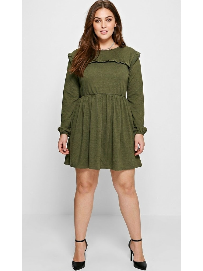 Vestido Manga Larga Cintura Elasticada 1