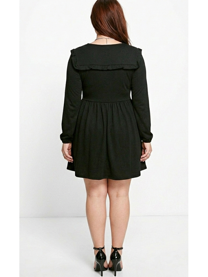 Vestido Manga Larga Cintura Elasticada 2