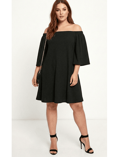 Vestido Recto Hombros Descubiertos