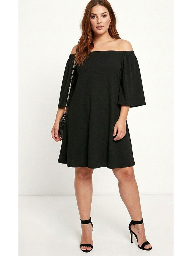 Vestido Recto Hombros Descubiertos 1