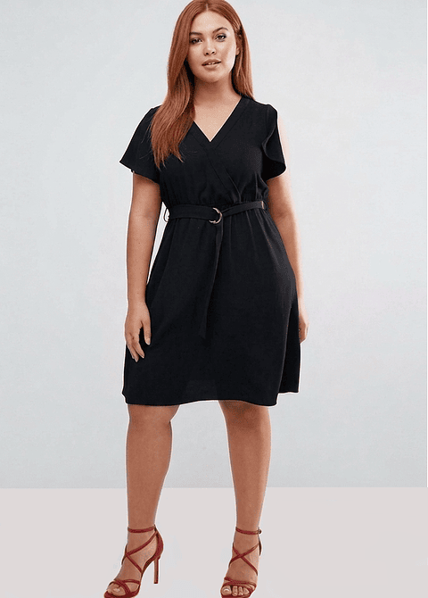 Vestido Envolvente Mangas Abiertas