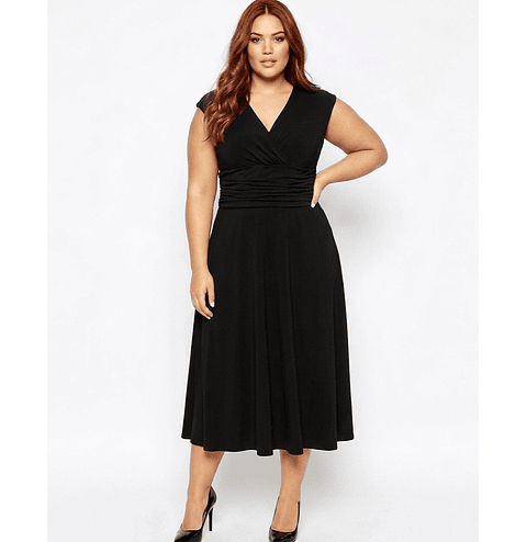 Vestido Reciclado Sin Mangas Cintura con Faja