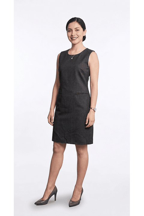 Vestido Oficina Gris Oscuro 