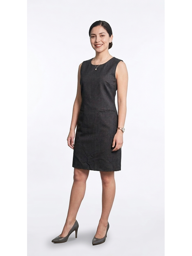 Vestido Oficina Gris Oscuro  1