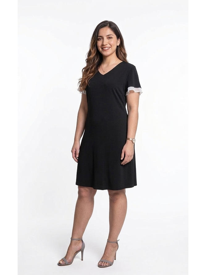 Vestido Negro con Forro Blanco 1