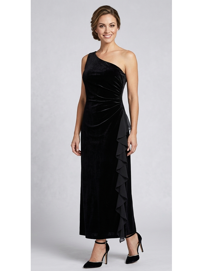 Vestido Fiesta Negro Terciopelo 1