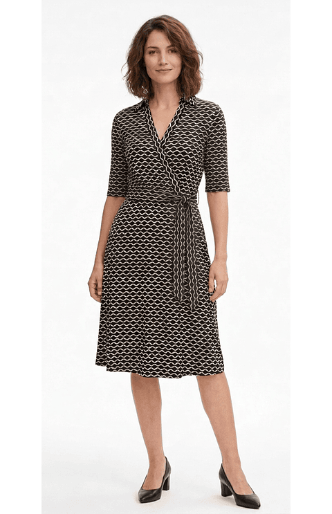 Vestido Verano ondas Blanco/Negro