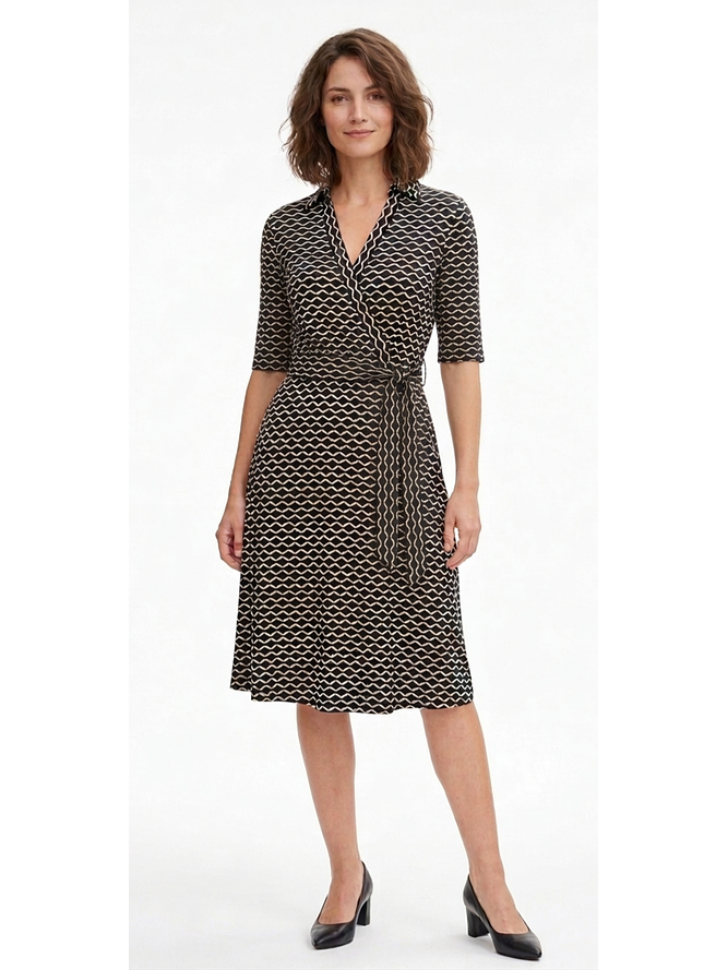 Vestido Verano ondas Blanco/Negro 1