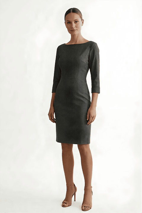 Vestido Gris Tela Soft Jeans