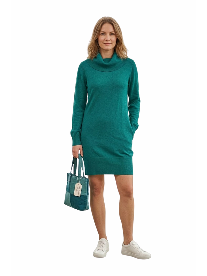 Vestido Lana con Cuello 1