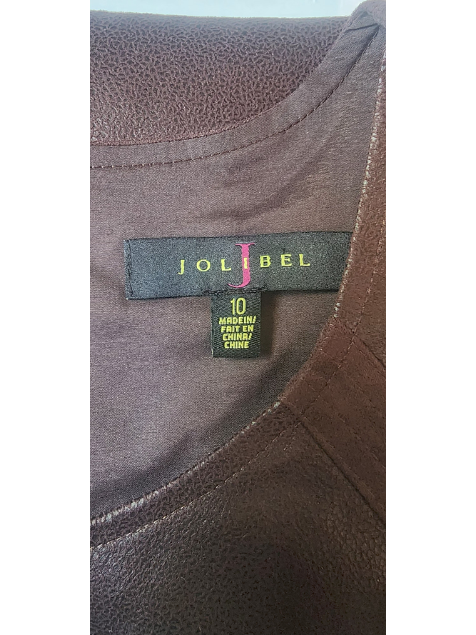 Vestido Gamuza y Cuerina Café 3