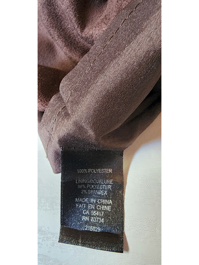 Vestido Gamuza y Cuerina Café 4