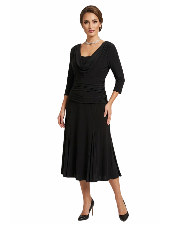 Vestido Faja Elasticado Manga Larga 1