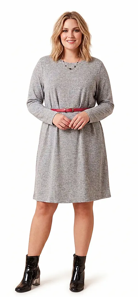 Vestido Estilo Sweater Color Gris Boohoo