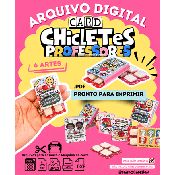 Card Chiclete Dia dos Professores - Pandoca