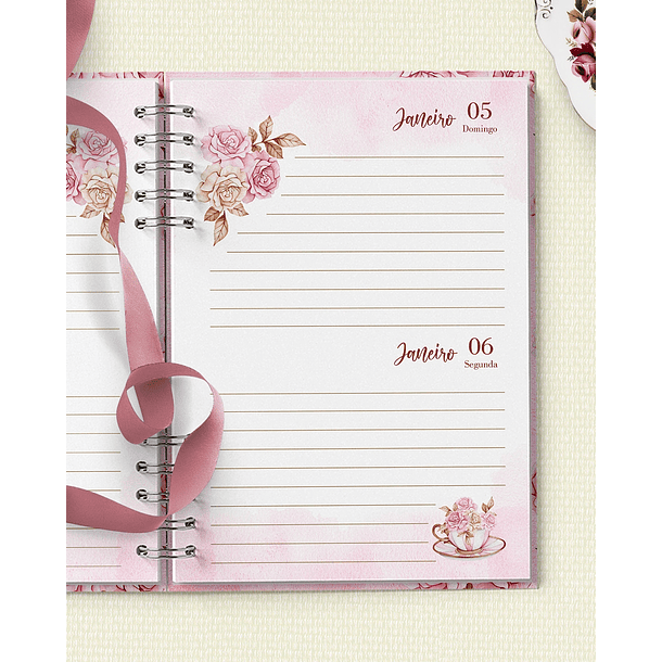 Arquivo Combo Agenda Mulher Virtuosa - Floral Rosa - Bicho Papel 7