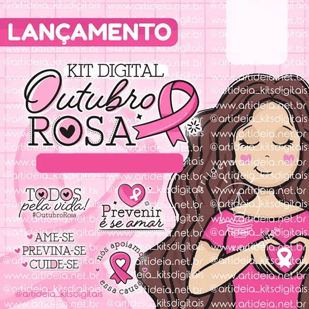 Kit Digital Outubro Rosa - Art Ideia 1