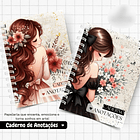 Arquivo Encadernação Pack Caderno de Anotações Menina Floral - ENCADERNA LOVERS 4