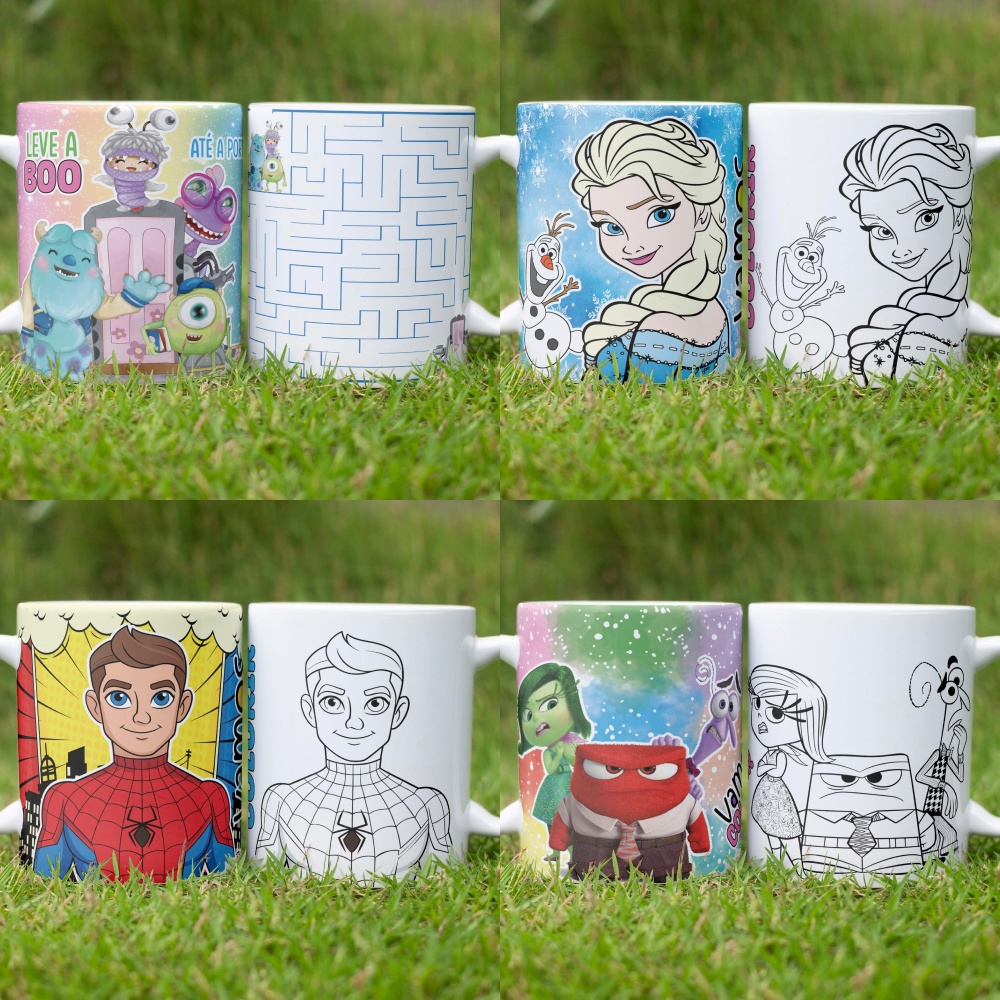 Arquivo Canecas Dia das Crianças Para Colorir + Bônus Livrinho 1