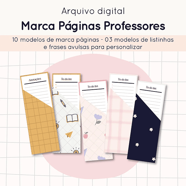 Arquivo Marca Página Listinha | Professores (Papel Sorriso)