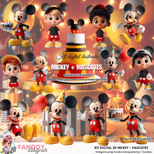 Kit Digital Mickey Mascotes (Fanddy)