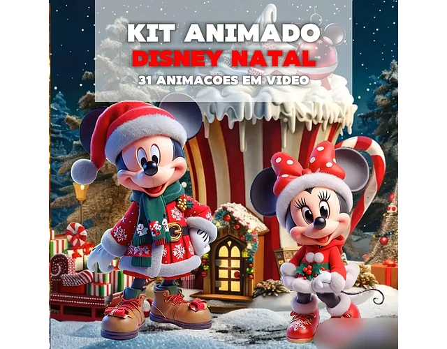Kit Animado Natal Mickey - ILUSTRADEB 1