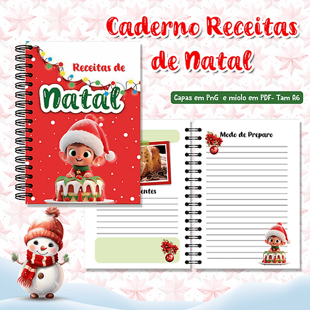 Arquivo Natal Caderno de Receitas A6 - BIA SHAINA