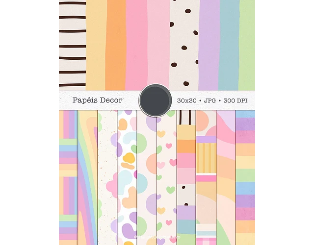 Kit digital Fruit Girls - Combo Ilustrações e Papéis 13