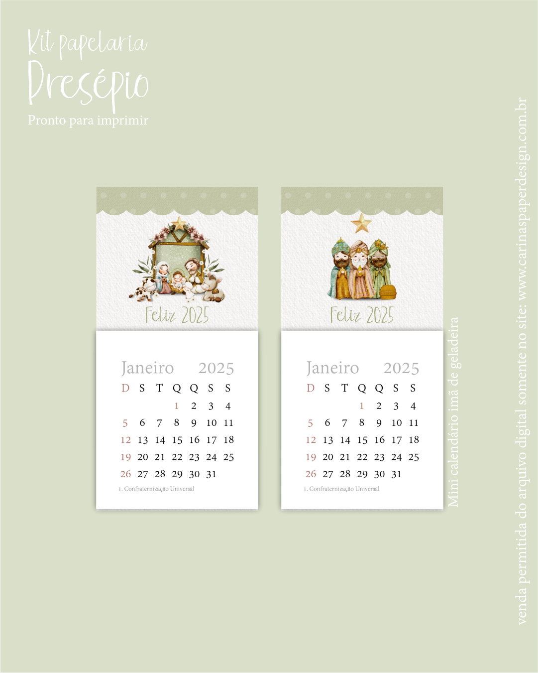 Arquivo Natal Kit Papelaria Presépio (Printables) - Carinas Paper 4