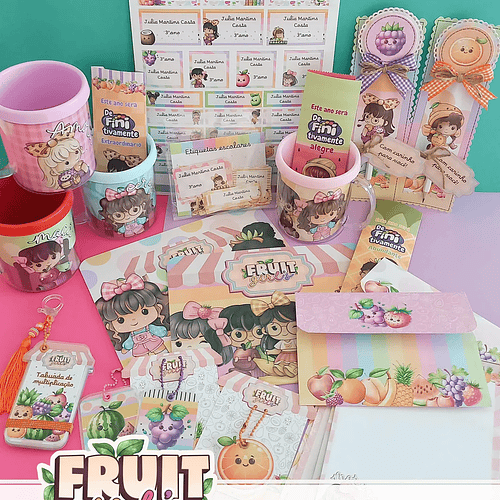 Arquivo Coleção FruitGirls Pack Printables Escolar - TITA