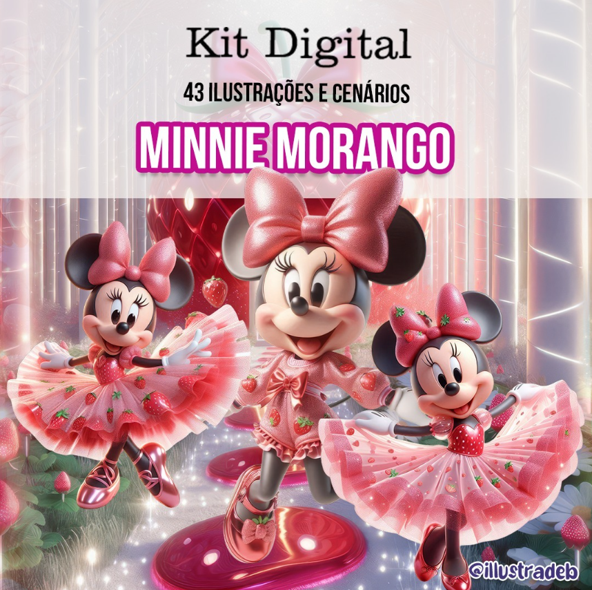 Kit Digital Minnie Morango - illustradeb 1