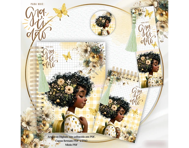Arquivo Encadernação Kit Gratidão Floral Amarelo - CRYS ARTS 7