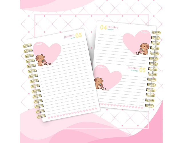 Arquivo Agenda A5 Capy Cute Capivara 2025 - CUTE CORTE 2