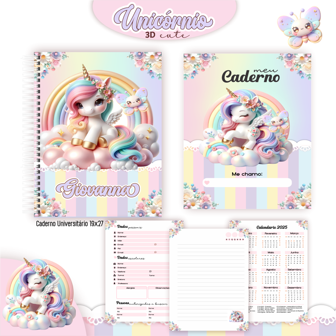 Arquivo Kit Escolar 2025 Unicórnio Candy - Pamella Vieira 5