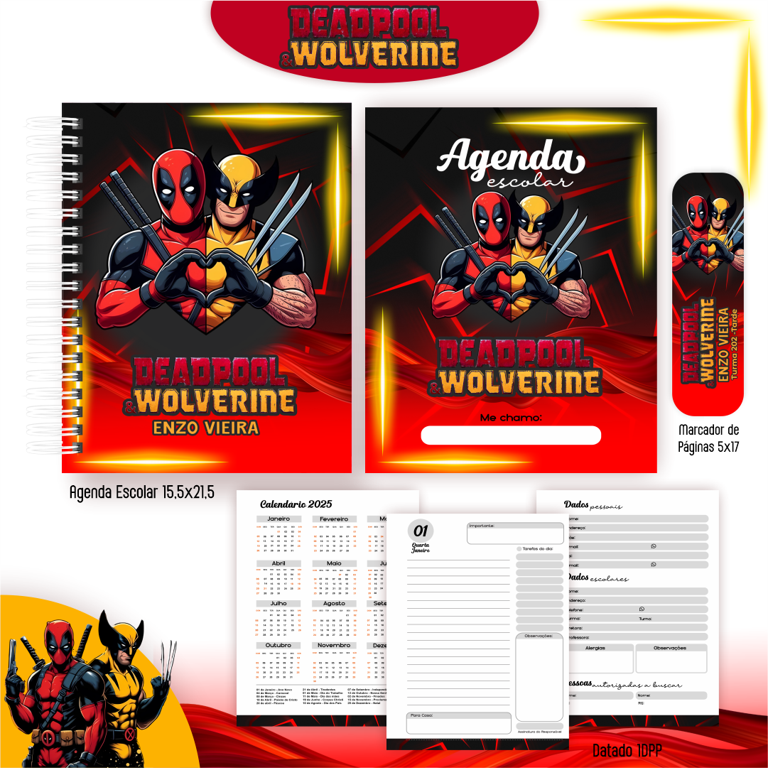 Arquivo Kit Escolar 2025 Deadpoll e Wolverine - Pamella Vieira 3